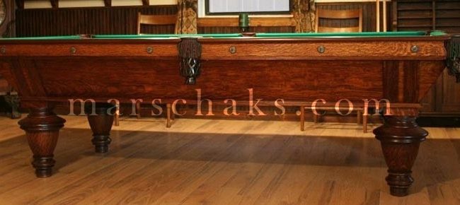 Antique Brunswick Billiard Tables – 1900 Brunswick Naragansett Oak