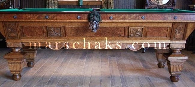 Antique Brunswick Billiard Tables – 1890 Oak Manhattan