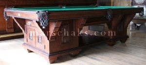 Antique Pool Table - 1895 Brunswick Cabinet 1