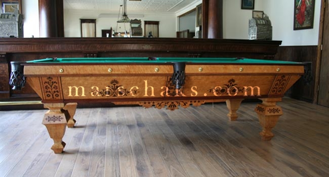 Antique Brunswick Billiard Tables – 1890 Birdseye Popular