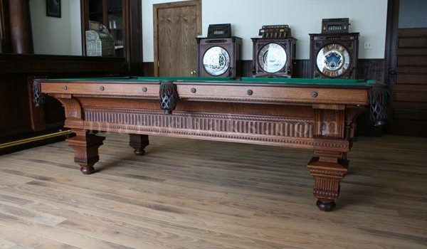 Antique Brunswick Billiard Tables – 1890 Brunswick Oak Jewel